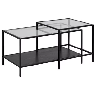 Actona Zestaw 2 Stolików Kawowych Watty 55X90X55 Czarne - Ławy i stoliki kawowe - miniaturka - grafika 1