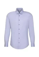 Koszule męskie - Seidensticker Męska koszula biznesowa – slim fit – łatwa do prasowania – kołnierz Kent – długi rękaw – 100% bawełna, jasnoniebieski, 41 - miniaturka - grafika 1