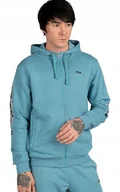 Bluzy męskie - FILA NIEBIESKA BLUZA MĘSKA Z KIESZENIĄ I LOGO NA RĘKAWIE S J7A - miniaturka - grafika 1