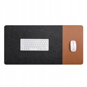 Podkładki pod mysz - DUŻA PODKŁADKA OCHRONNA NA BIURKO MATA FILCOWA CZARNA FILC 90x40 CM - miniaturka - grafika 1