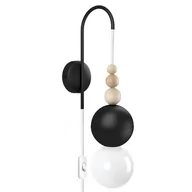 Lampy ścienne - Lampa ścienna Loft Bala czarny strukturalny kinkiet z wtyczką i włącznikiem KOLOROWE KABLE - miniaturka - grafika 1
