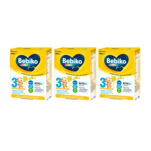 Zestaw Bebiko Junior 3 Nutriflor Expert, odżywcza formuła na bazie mleka, powyżej 1 roku, smak waniliowy, 3 x 600 g - Mleko modyfikowane - miniaturka - grafika 1