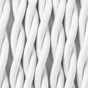 Biały kabel skręcany w oplocie poliestrowym T01 biały dwużyłowy 2x0.75 Kolorowe Kable - Przewody elektryczne - miniaturka - grafika 1