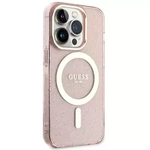 Guess GUHMP14XHCMCGP do Apple iPhone 14 Pro Max 6,7" różowy/pink hardcase Glitter Gold MagSafe - Etui i futerały do telefonów - miniaturka - grafika 4