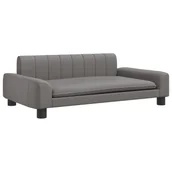 Legowiska dla psów - vidaXL Legowisko dla psa, szare, 90x53x30 cm, sztuczna skóra - miniaturka - grafika 1