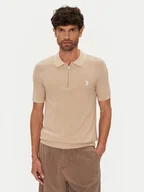 Koszulki męskie - U.S. Polo Assn. Polo MUP3369 Beżowy Slim Fit - miniaturka - grafika 1