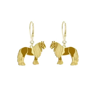 Vanner Koń Cygański kolczyki pozłacane GRAWER - MEJK Jewellery - Kolczyki - miniaturka - grafika 1