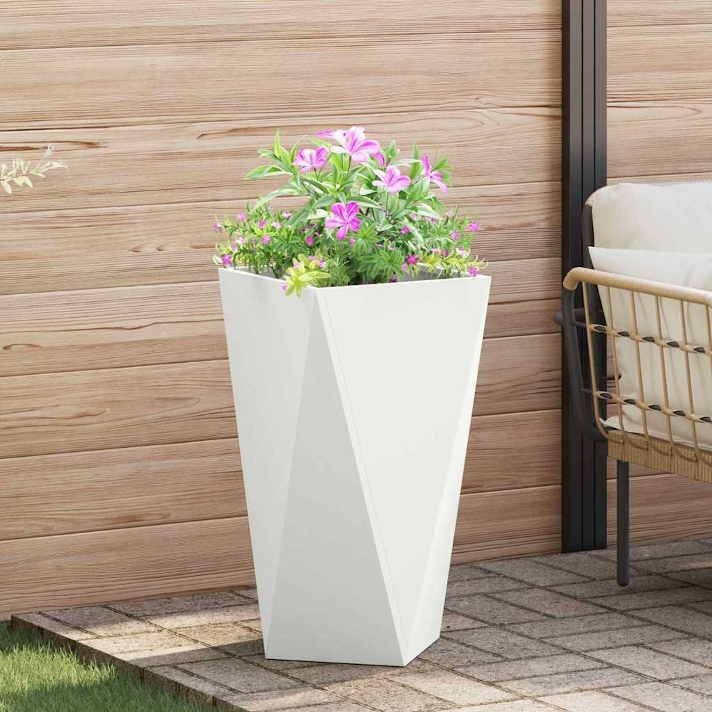 vidaXL Donica Biały 40 x 40 x 75 cm Stal