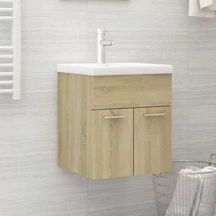 VidaXL Lumarko Szafka pod umywalkę, dąb sonoma, 41x38,5x46 cm, płyta wiórowa 804641 VidaXL - Meble łazienkowe - miniaturka - grafika 1