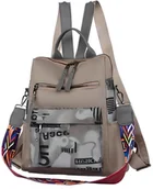 Plecaki - Plecak Damski Miejski Torebka Plecaczek Szary 2W1 - miniaturka - grafika 1