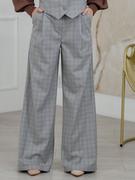 Spodnie damskie - Spodnie typu palazzo w kratę Azuri - miniaturka - grafika 1