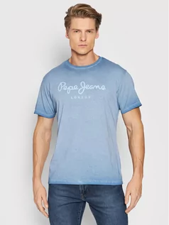 Koszulki męskie - Pepe Jeans T-Shirt West Sir PM504032 Niebieski Regular Fit - grafika 1