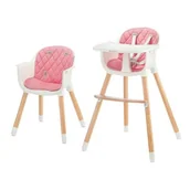 Krzesełka do karmienia - KinderKraft Krzesełko do karmienia 2w1 Sienna różowe GXP-802077 - miniaturka - grafika 1
