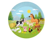 Dekoracje i nakrycia stołu na imprezę - Talerzyki papierowe Farma - 18 cm - 6 szt. - miniaturka - grafika 1