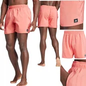 Spodenki męskie - KROTKIE SPODENKI MESKIE ADIDAS SOLID CLX SPODENKI KAPIELOWE KORALOWY S - miniaturka - grafika 1
