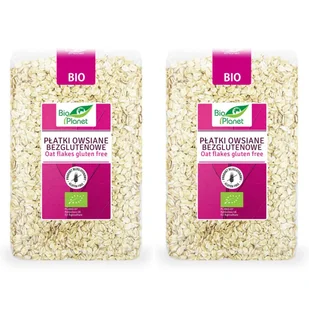 Bio Planet Płatki owsiane bezglutenowe Zestaw 2 x 1 kg Bio - żywność - Płatki śniadaniowe i musli - miniaturka - grafika 1