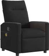 Fotele - Rozkładany fotel masujący, czarny, obity tkaniną - miniaturka - grafika 1