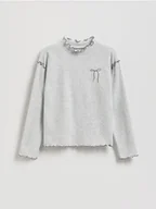 Bluzki dla dziewczynek - Reserved - Bluzka z dodatkiem wiskozy - jasnoszary - miniaturka - grafika 1