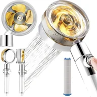 Baterie umywalkowe - Słuchawka Prysznicowa z Turbiną Wentylatorem 360 RUHHY - miniaturka - grafika 1