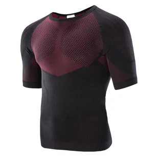 Hi-Tec, HANO TOP, Bielizna termoaktywna męska, Bluza, Black/Dark Red, XL/XXL - Koszulki męskie - miniaturka - grafika 1