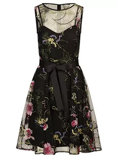 ApartFashion Damska sukienka z siateczki, czarna-wielokolorowa, normalna - Sukienki - miniaturka - grafika 1