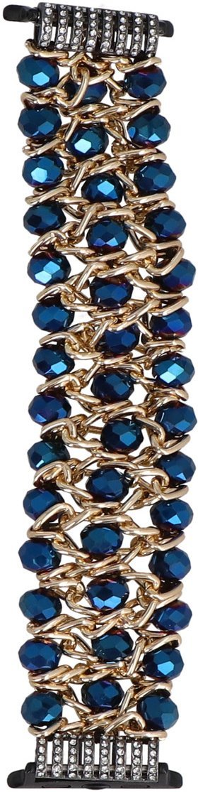 GlacierX bransoleta do smartwatcha Sparkling Crystals Stretch Bracelet Imperial Blue do Apple Watch 38/40/41mm Niebieska