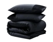 Pościel - 140x220 VELVET BAND czarny mikrofibra kpl pościeli - miniaturka - grafika 1