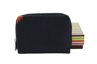 Portfele skórzane kolorowe - Czarne - Portfele Portfele skórzane kolorowe - Czarne - Portfele - miniaturka - grafika 1