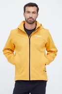 Kurtki i kamizelki sportowe męskie - adidas TERREX kurtka przeciwdeszczowa Multi RAIN.RDY męska kolor żółty - miniaturka - grafika 1