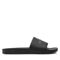 Klapki i japonki męskie - Klapki Tommy Hilfiger Hilfiger Raised Pool Slide FM0FM05022 Czarny - miniaturka - grafika 1