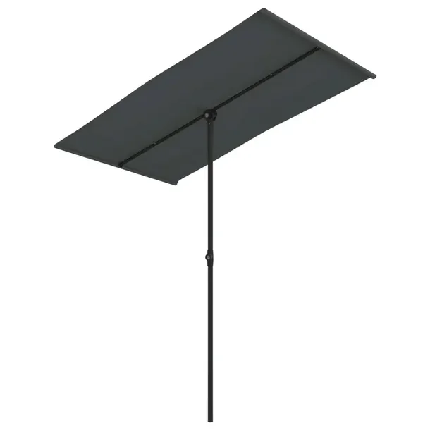 Parasol ogrodowy UV obracający się 180 stopni antracytowy 180x110x208 cm