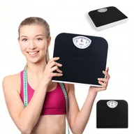 Wagi łazienkowe - Mechaniczna Waga Łazienkowa Klasyczna Analogowa Do 130KG IZ9201 Czarna - miniaturka - grafika 1