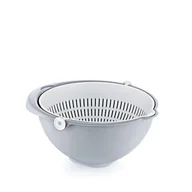 Miski i półmiski - Miska-cedzak STELLA 2w1 nordic grey - miniaturka - grafika 1