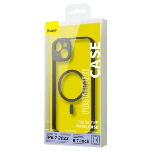 Zestaw ochronny Baseus Frame przeźroczyste etui magnetyczne i szkło hartowane do iPhone 14 Plus (czarny) - Etui i futerały do telefonów - miniaturka - grafika 5
