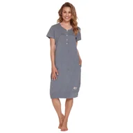 Bielizna nocna - Szara koszula nocna rozpinana na napy Doctor Nap -XXL - miniaturka - grafika 1