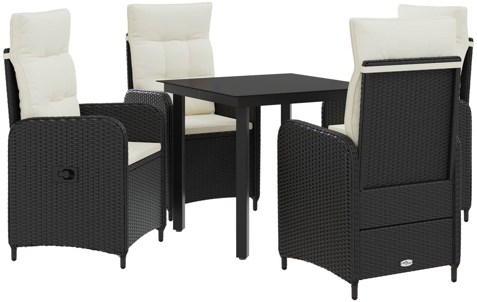 vidaXL Zestaw stolików kawowych 5 pcs Czarny i kremowo-biały 3422475