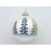 Bombki - Bombka szkło 8 cm biała - miniaturka - grafika 1