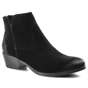 Botki damskie - Czarne Botki Damskie Carinii Wygodne Buty Jesienne - miniaturka - grafika 1