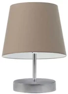 Lampy stojące - Srebrna lampka nocna z beżowym kloszem ALMADA - miniaturka - grafika 1