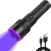 Latarki - Latarka UV 365 nm – akumulatorowa dioda LED 30 W, idealna do wykrywania moczu, utwardzania żywic, na scenę i imprezy - miniaturka - grafika 1