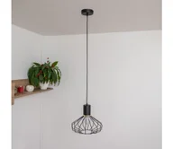 Lampy sufitowe - Lampa wisząca na lince SOLANO 1xE27/15W/230V czarna/złota - miniaturka - grafika 1