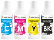 Dodatki do ciast w proszku - Tusze Jadalne Do Drukarek Spożywczych 4x100ml Food Colours Atrament Jadalny - miniaturka - grafika 1