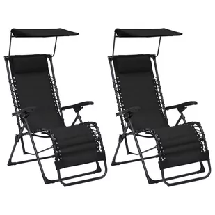 vidaXL Składane krzesła tarasowe 2 szt. tworzywo textilene czarne 312471 - Fotele i krzesła ogrodowe - miniaturka - grafika 1