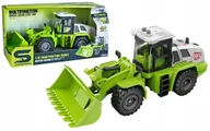 Samochody i pojazdy dla dzieci - Koparka Pojazd Budowlany Efekty Świetlne Dźwiękowe Ruchoma Łyżka Zielony - miniaturka - grafika 1