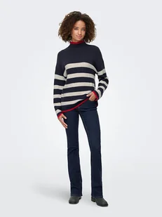 ONLY Sweter w kolorze granatowo-biało-czerwonym - Swetry damskie - miniaturka - grafika 1