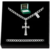 Biżuteria dla dzieci - SREBRNY ŁAŃCUSZEK Z KRZYŻYKIEM 925 KOMUNIA CHRZEST - miniaturka - grafika 1