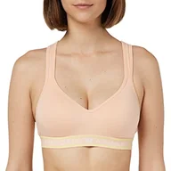 Biustonosze - Emporio Armani Women's Iconic Logoband Biustonosz Wyściełany Biustonosz Damski, Apricot, L - miniaturka - grafika 1