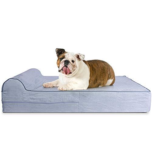 KOPEKS Łóżka dla psów z materacem ortopedycznym Visco  szare, large, szary -DOG-BED-GREY-LARGE