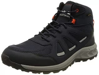 Sneakersy męskie - Jack Wolfskin Męskie Sneakersy Woodland 2 Texapore Mid M, Dark Blue Red, 40.5 Eu - grafika 1