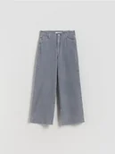 Spodnie i spodenki dla dziewczynek - Reserved - Sztruksowe spodnie - granatowy - miniaturka - grafika 1